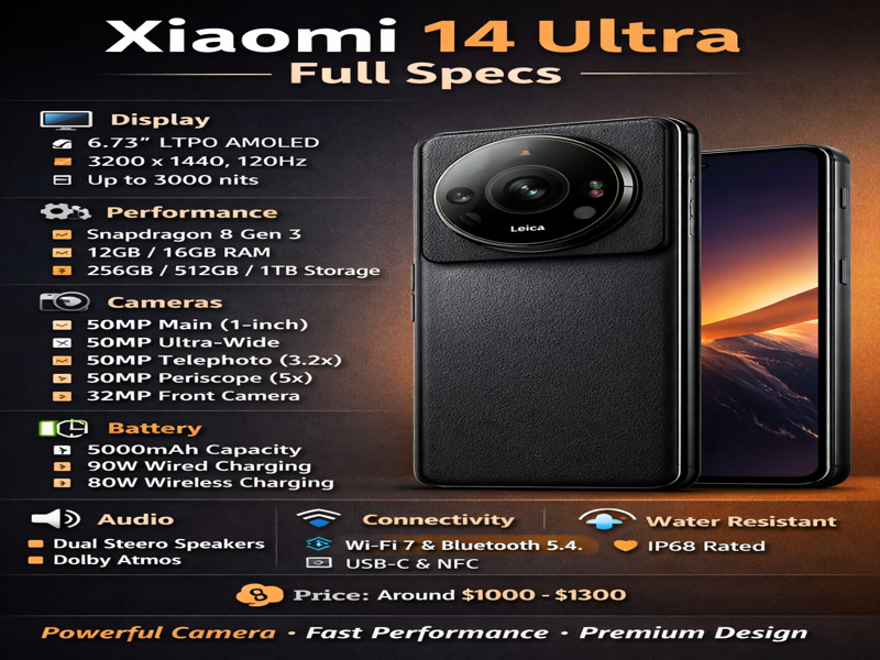 Xiaomi 14 Ultra full specs